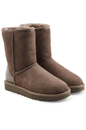 Classic Short Suede Boots with Metallic Detail Gr. US 5