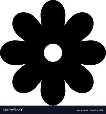 Black flower symbol Royalty Free Vector Image - VectorStock