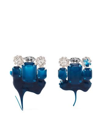 Ottolinger crystal-embellished Square Dip Clip Earrings - Farfetch