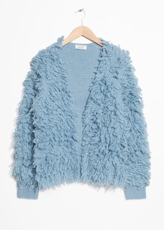 Shaggy Cardigan - Blue - Cardigans - & Other Stories