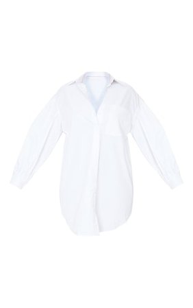 White Pleated Puff Sleeve Shirt Dress | PrettyLittleThing USA