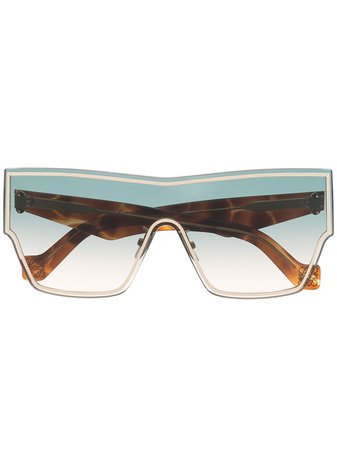 Shop brown LOEWE oversized-frame mask sunglasses with Express Delivery - Farfetch