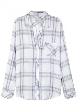 Rails Hunter off white plaid shirt Long Sleeve Tops Blouses Women Ladies New SC256094 [AXYYISY] - $41.54