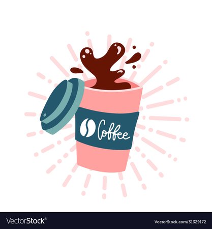 Coffee to go cup splashing coffee in paper cup Vector Image