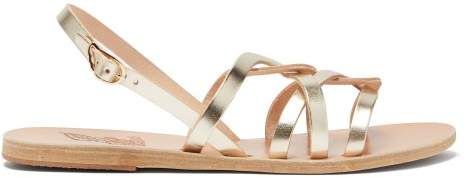Schinousa Entwining Leather Slingback Sandals - Womens - Gold