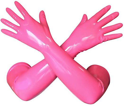 *clipped by @luci-her* Women's Latex Pink Long Gloves