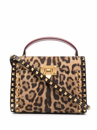 Valentino Garavani Rockstud leopard-print tote bag - FARFETCH