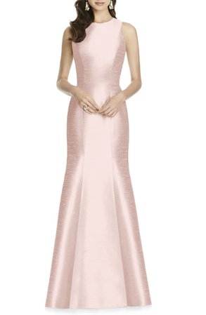 Alfred Sung Dupioni Trumpet Gown | Nordstrom