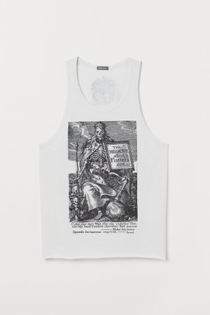 Vest top with a motif - White/Skeleton - Men | H&M GB