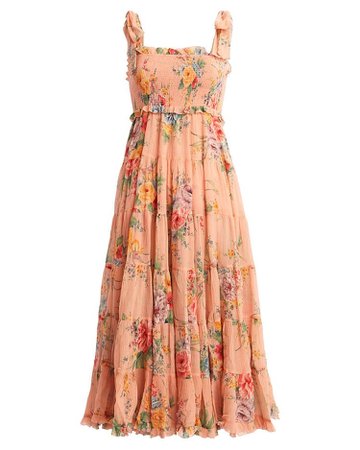 Apricot floral dress