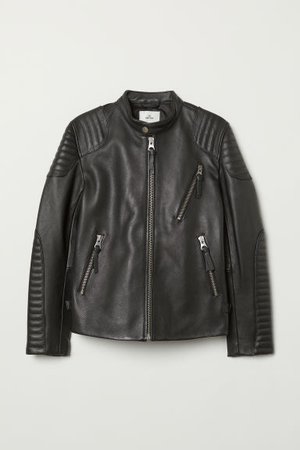 Leather Biker Jacket - Black - Men | H&M US