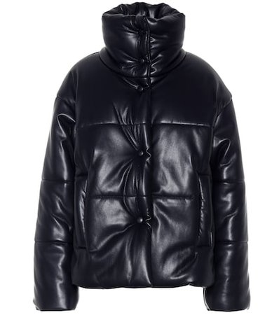 Hide faux leather puffer jacket