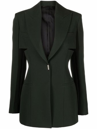 Givenchy slit-detail fitted-waist blazer - FARFETCH