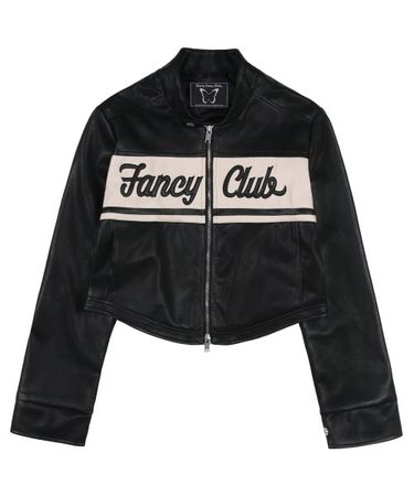 NASTY FANCY CLUB [NF] Bike Crop Leather Jacket (BLACK)_F22ZA931 - 120,700 | Ushrine Store