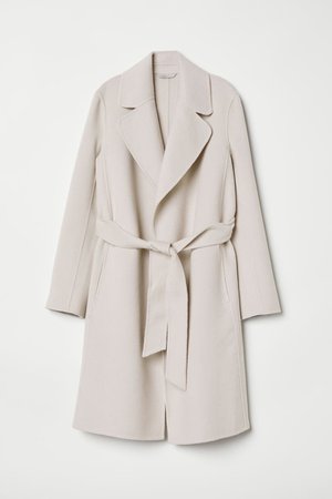 Abrigo en mezcla de lana - Beige claro - Mujer | H&M EE. UU.