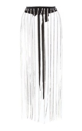CHRISTOPHER KANE Crystal Fringe Skirt In Black
