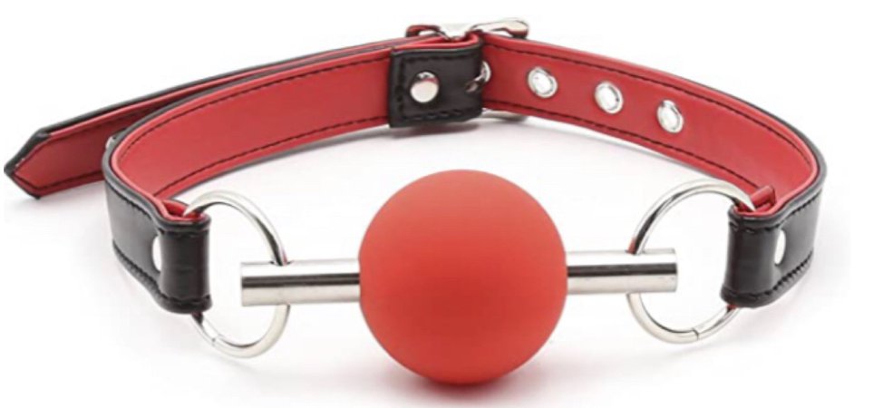 leather red and black gag ball