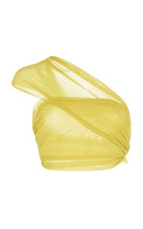 yellow mesh tube top
