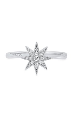Single Star 18k White Gold And Diamond Ring By Colette Jewelry | Moda Operandi