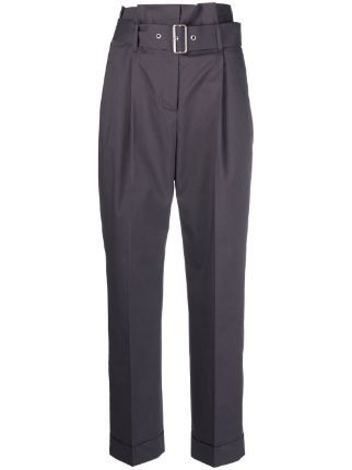 Peserico high-waisted Belted Trousers - Farfetch
