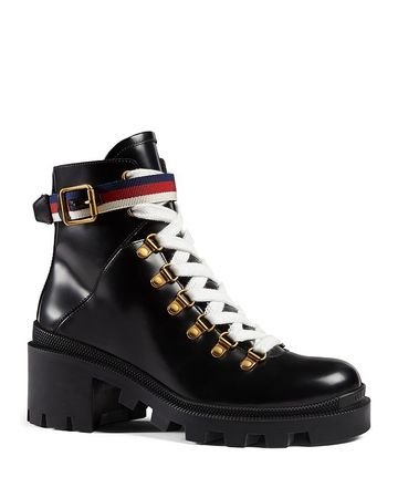 Gucci Women's Trip Leather Ankle Boots | Bloomingdale's