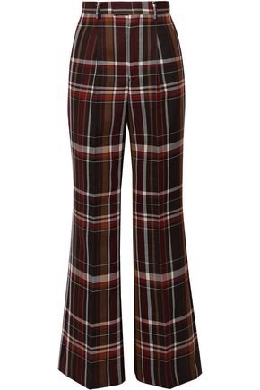 Checked wool and silk-blend flared pants | ACNE STUDIOS | Sale up to 70% off | THE OUTNET