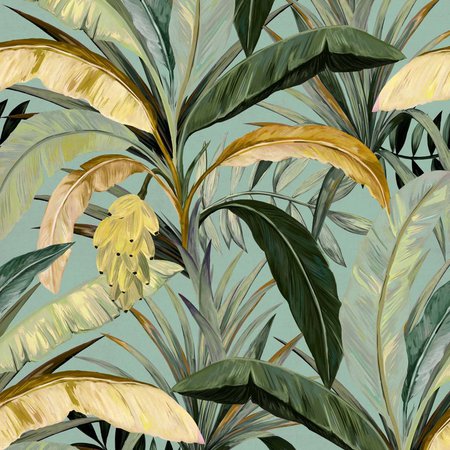 Banana Plant Wallpaper Pink Wallpaper Tropical Print | Etsy