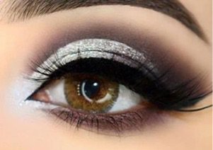 silver / black eye makeup