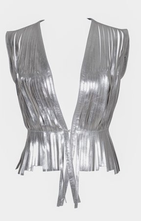 silver entangled fringe vest