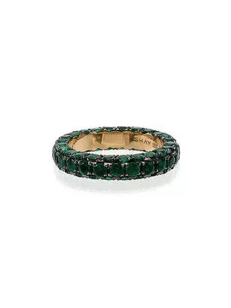 Shay Green And Yellow Gold 3 Side Emerald Ring - Farfetch