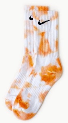 orange tie dye Nike socks