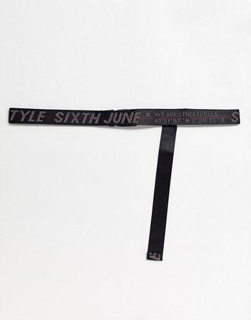 Sixth June logo belt in black | ASOS