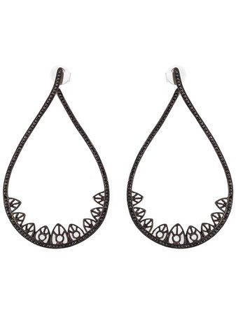 Joëlle Jewellery gothic teardrop diamond earrings JE5 black | Farfetch