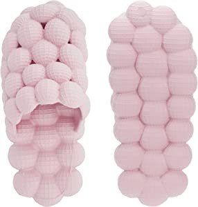 Amazon.com | BRONAX Bubble Slides Shoes for Women Golf Ball Bubbly Massage Closed Toe Bobble Slides Cute Indoor Funny Cloud Lychee House Shower Pillow Bath Slippers Sandals for Ladies Pink Size 40-41 | Slides