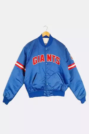Vintage NFL Giants Team Bomber Button Up Jacket | Urban Outfitters