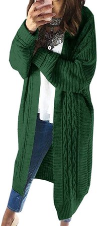 Ferrtye Womens Oversized Chunky Long Cardigan Sweaters Open Front Cable Knit Long Sleeve Duster Cardigans at Amazon Women’s Clothing store