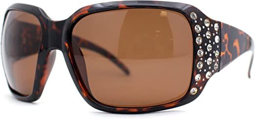 Amazon.com: SA106 Polarized Lens Oversize Rhinestone Bling Sparkling Womens Sunglasses Tortoise : Clothing, Shoes & Jewelry