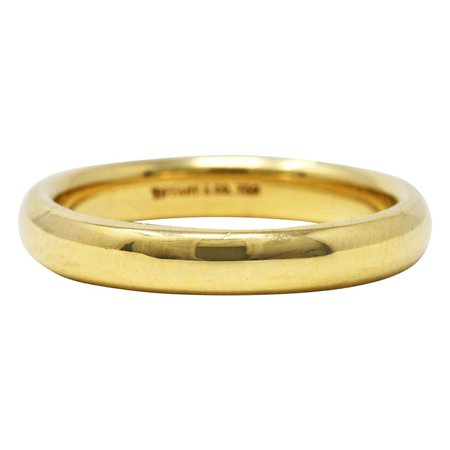 Tiffany and Co. 18 Karat Yellow Gold Unisex Wedding Band Ring For Sale at 1stDibs