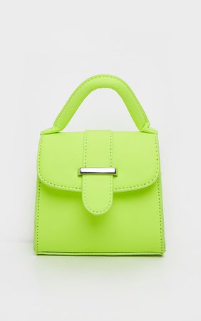 neon lime one handle mini bag