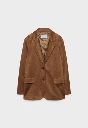 Faux suede camel blazer - Women's See all | Stradivarius United States