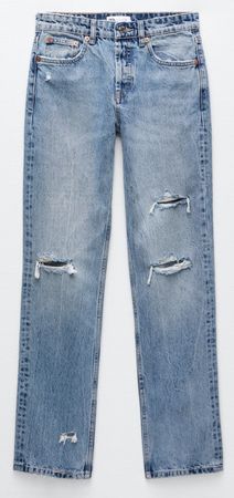 Zara denim straight leg jeans