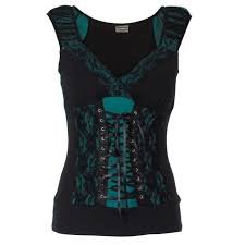 pinterest shirt teal blue lace top corset ssense - Google Search