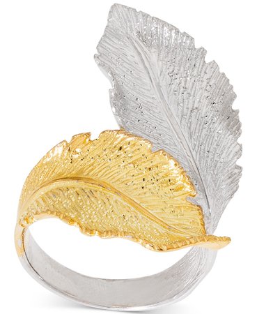 Giani Bernini Sterling Silver & 18k Gold Plate Two-Tone Leaf Wrap Ring