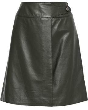 Leather Mini Wrap Skirt