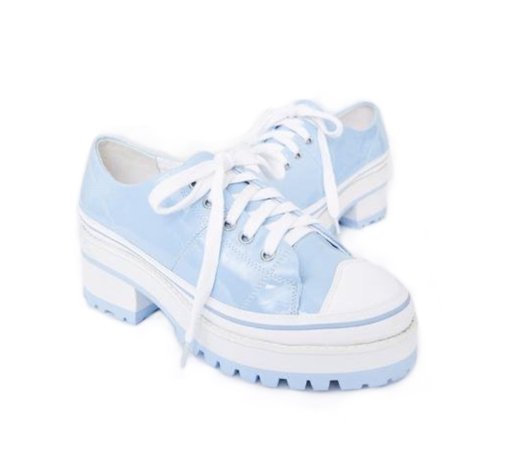 blue and white sneakers