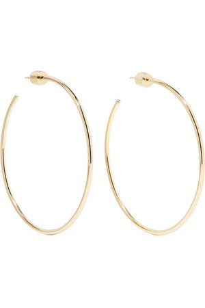 Jennifer Fisher | Skinny 2" gold-plated hoop earrings | NET-A-PORTER.COM