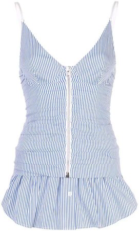 ruched zip front cami
