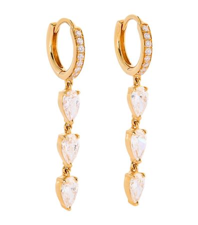 Eva Fehren Yellow Gold and Diamond Boa III Hoop Earrings | Harrods MX