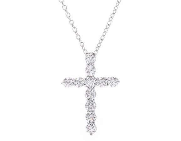 Tiffany & co necklace cross diamond