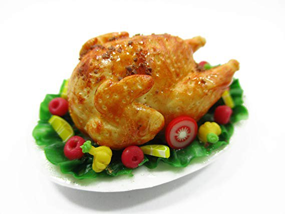 Amazon.com: Dollhouse Miniatures Christmas Food Roast Turkey Vegetable Holiday Dinner 13959: Toys & Games